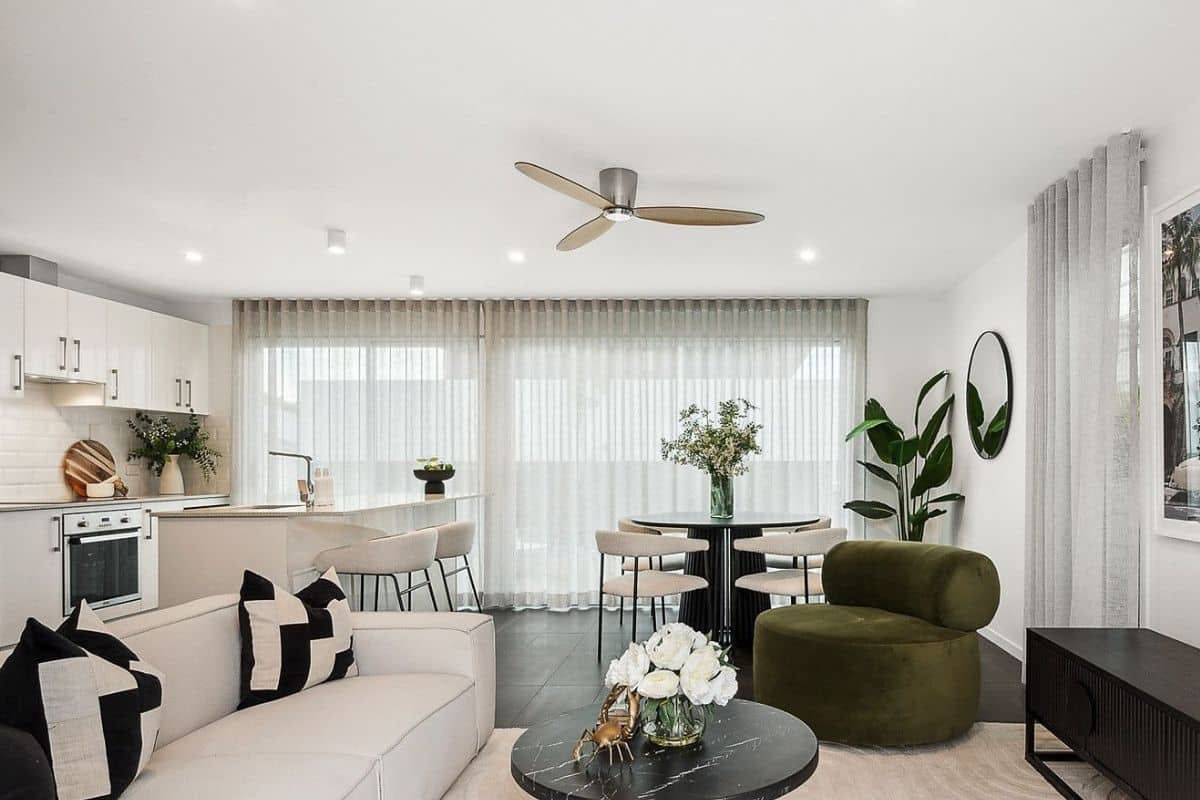 Custom Curtains in Modern Living Room
